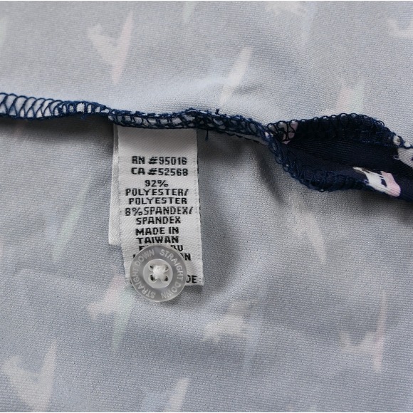 Straight Down Mens M Polo Surfing Dogs Performance Shirt Navy Golf Preppy - Picture 9 of 9